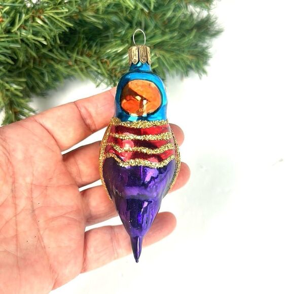 Colorful Parrot Blown Glass Christmas Ornament Czech Republic - Picture 3 of 9
